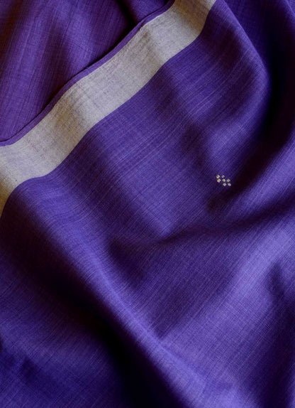 Handwoven Purple Bawanbooti Saree