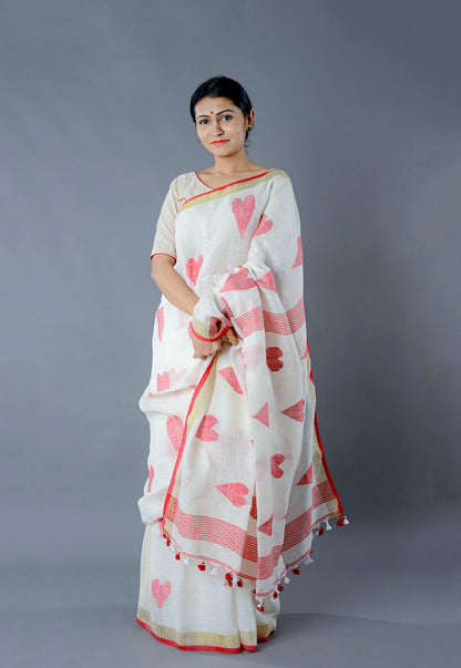 LOVE - Handwoven Linen Jamdani