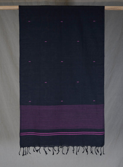 Cotton Stole - Black and Pink