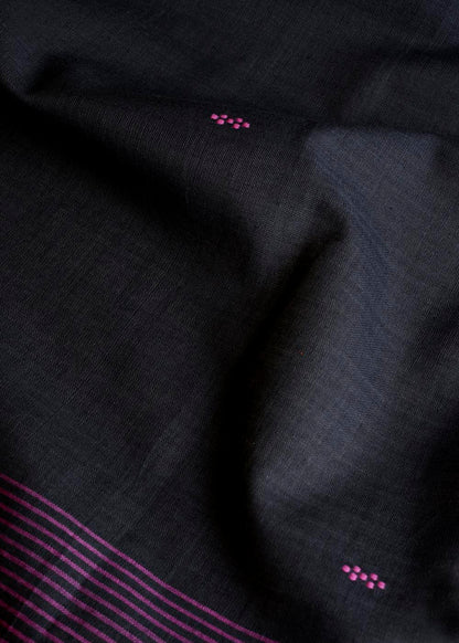 Cotton Stole - Black and Pink