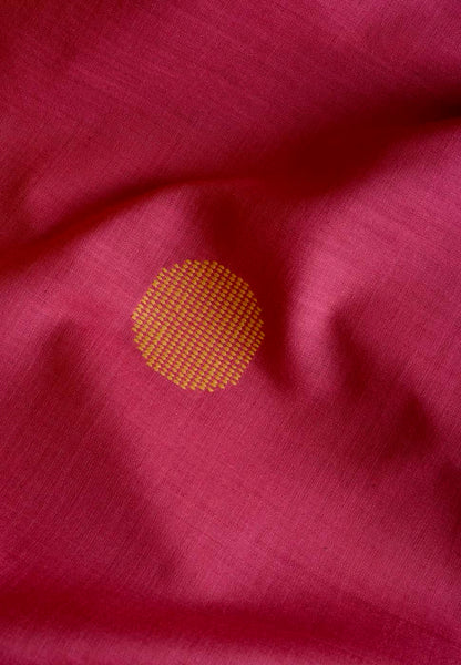 Handwoven Pink & Yellow Bawanbooti Saree