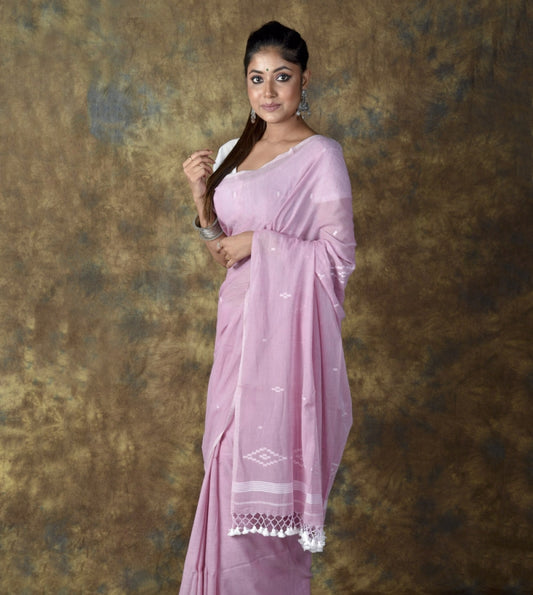 Handwoven Light Purple Jamdani Saree