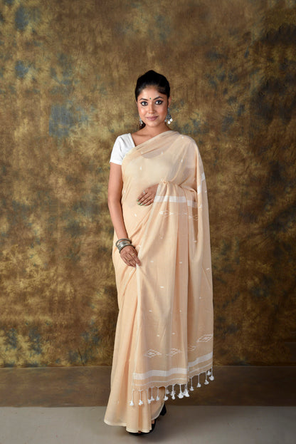 Handwoven Light Beige Jamdani Saree