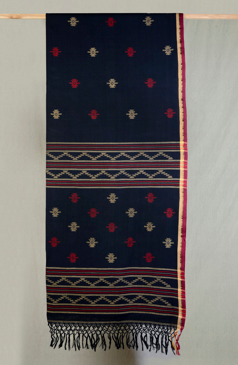 Beautiful Black - Handwoven Cotton Jamdani Saree