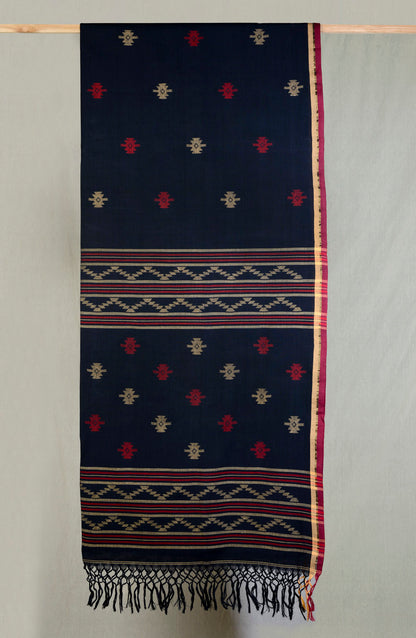 Beautiful Black - Handwoven Cotton Jamdani Saree