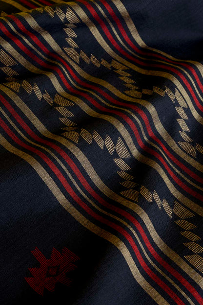 Beautiful Black - Handwoven Cotton Jamdani Saree