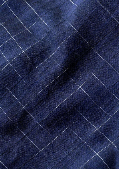 NAVY BLUE - all over abstract lines Saree