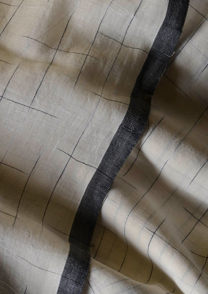 WHITE - all over abstract lines Saree
