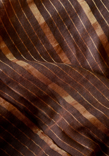 Coffee Gold Zari Stripes