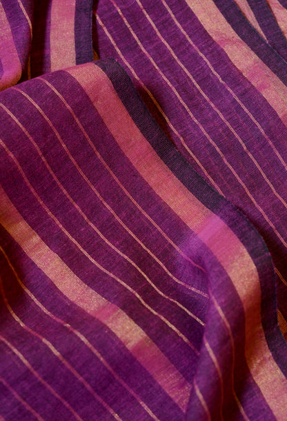 Magenta Gold Zari Stripes