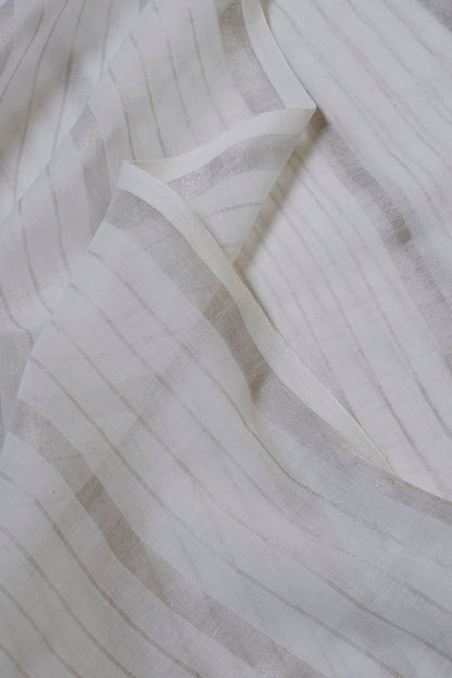 White Silver Zari Stripes
