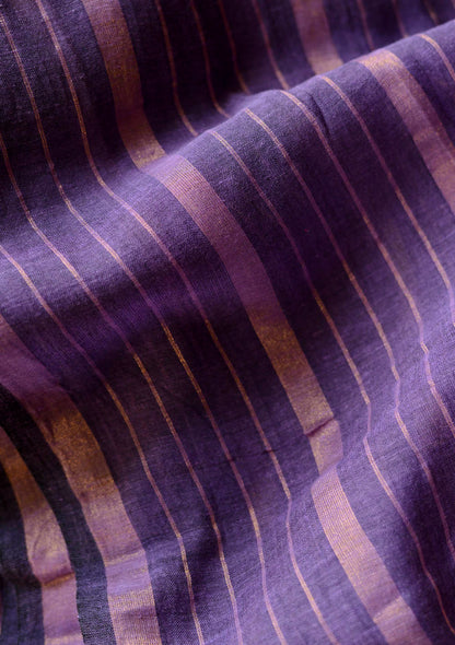Mauve Gold Zari Stripes