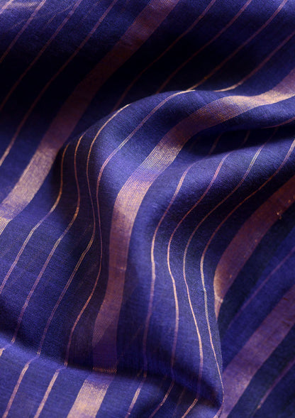 Lavender Blue Gold Zari Stripes